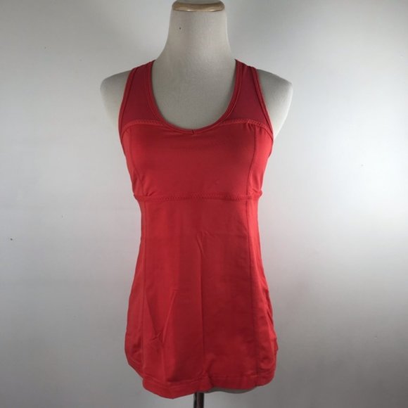 lululemon athletica Tops - Lululemon Red Racerback Mesh Straps Tank Top I 6